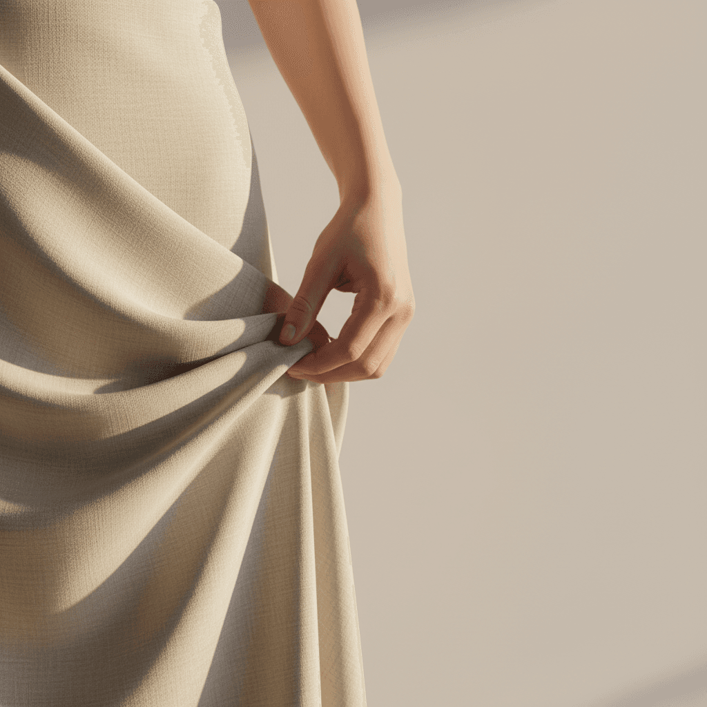 Close-up of AI-generated fabric texture and drape