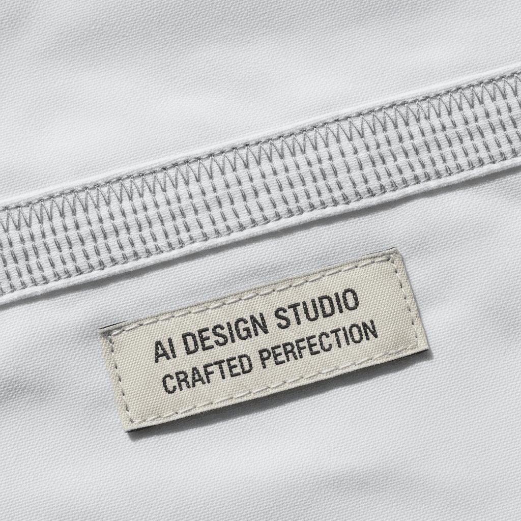 Detailed view of garment construction and stitching